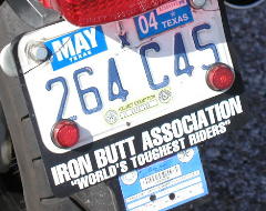 Iron Butt license plate frame